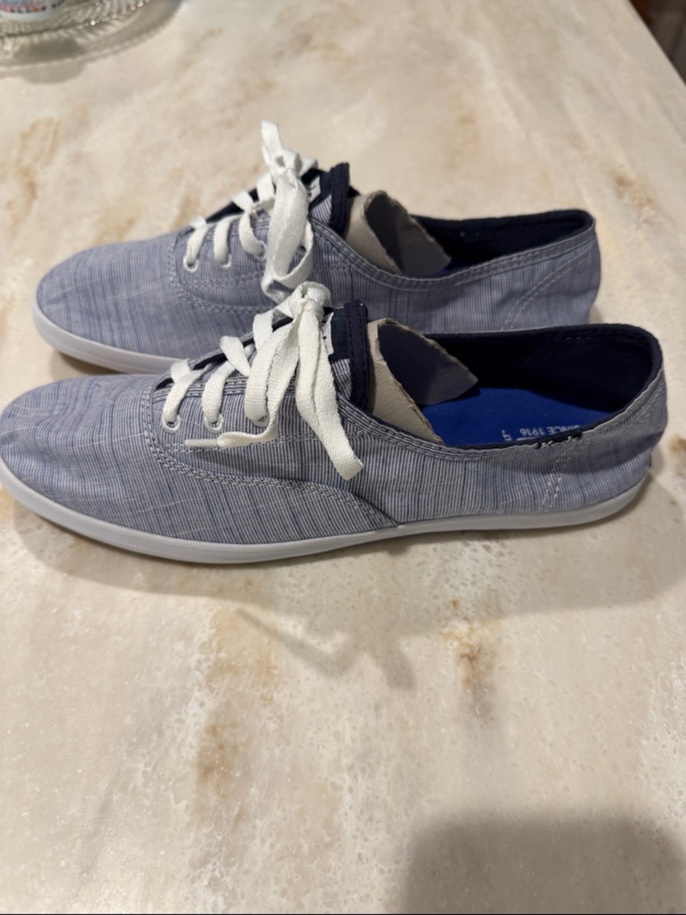 Women’s Keds Casual Navy Stripe Canvas Sneakers 10